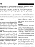 Cover page: What’s normal? Oligosaccharide concentrations and profiles in milk produced by healthy women vary geographically 1 , 2