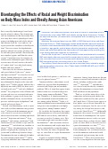 Cover page: Disentangling the Effects of Racial and Weight Discrimination on Body Mass Index and Obesity Among Asian Americans