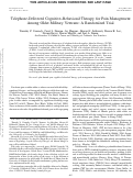 Cover page: Telephone-Delivered Cognitive–Behavioral Therapy for Pain Management Among Older Military Veterans: A Randomized Trial