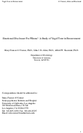 Cover page: Emotional disclosure for whom? A study of vagal tone in bereavement