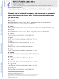 Cover page: Phase II trial of vatalanib in patients with advanced or metastatic pancreatic adenocarcinoma after first-line gemcitabine therapy (PCRT O4-001)