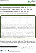 Cover page: Protein-enriched meal replacements do not adversely affect liver, kidney or bone density: an outpatient randomized controlled trial