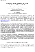 Cover page: Wind Power and the Production Tax Credit: An Overview of Research Results