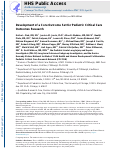 Cover page: Development of a core outcome set for pediatric critical care outcomes research