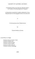 Cover page: Investigating Percussion through Television News: An Analysis of the <em>Breaking News</em> Program