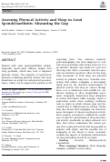 Cover page: Assessing Physical Activity and Sleep in Axial Spondyloarthritis: Measuring the Gap