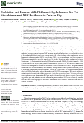 Cover page: Probiotics and Human Milk Differentially Influence the Gut Microbiome and NEC Incidence in Preterm Pigs