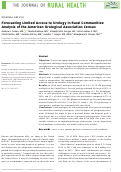 Cover page: Forecasting Limited Access to Urology in Rural Communities: Analysis of the American Urological Association Census