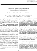 Cover page: Thirty‐Day Hospital Readmissions in Systemic Lupus Erythematosus: Predictors and Hospital‐ and State‐Level Variation