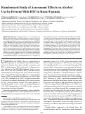 Cover page: Randomized Study of Assessment Effects on Alcohol Use by Persons With HIV in Rural Uganda.