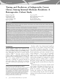 Cover page: Timing and Predictors of Subspecialty Career Choice Among Internal Medicine Residents: A Retrospective Cohort Study.