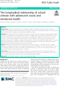 Cover page: The longitudinal relationship of school climate with adolescent social and emotional health