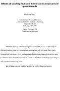 Cover page: Effects of stacking faults on the electronic structures of quantum rods