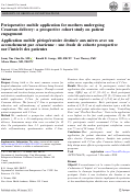 Cover page: Perioperative mobile application for mothers undergoing Cesarean delivery: a prospective cohort study on patient engagement