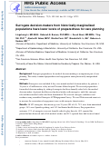 Cover page: Surrogate decision-makers from historically marginalized populations have lower levels of preparedness for care planning.