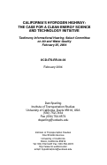 Cover page: California's Hydrogen Highway: The Case for a Clean Energy Science and Technology Initiative