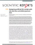 Cover page: Designing artificial 2D crystals with site and size controlled quantum dots