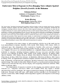 Cover page: Underwater Mirror Exposure to Free-Ranging Naïve Atlantic Spotted Dolphins (Stenella frontalis) in the Bahamas