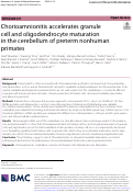 Cover page: Chorioamnionitis accelerates granule cell and oligodendrocyte maturation in the cerebellum of preterm nonhuman primates.