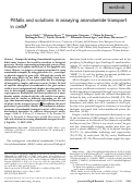 Cover page: Pitfalls and solutions in assaying anandamide transport in cells[S]