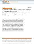 Cover page: Preferred crystallographic orientation of cellulose in plant primary cell walls