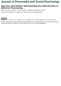Cover page: Accuracy and artifact: Reexamining the intensity bias in affective forecasting.