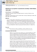 Cover page: Influenza as a proportion of pneumonia mortality: United States, 1959-2009