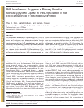 Cover page: RNA Interference Suggests a Primary Role for Monoacylglycerol Lipase in the Degradation of the Endocannabinoid 2-Arachidonoylglycerol