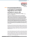 Cover page: N-myristoyltransferase-1 is necessary for lysosomal degradation and mTORC1 activation in cancer cells