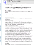 Cover page: Feasibility Assessment of Patient Reporting of Symptomatic Adverse Events in Multicenter Cancer Clinical Trials