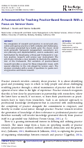 Cover page: A Framework for Teaching Practice-Based Research With a Focus on Service Users