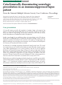 Cover page: Cataclysmically disseminating neurologic presentation in an immunosuppressed lupus patient: From the National Multiple Sclerosis Society Case Conference Proceedings