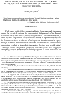 Cover page: When American Small Business Hit the Jackpot: Taxes, Politics and the History of Organizational Choice in the 1950s