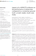 Cover page: Impact of e-ASPECTS software on the performance of physicians compared to a consensus ground truth: a multi-reader, multi-case study.