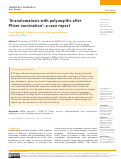 Cover page: ‘Granulomatosis with polyangiitis after Pfizer vaccination’: a case report