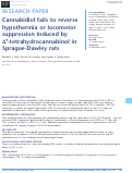 Cover page: Cannabidiol fails to reverse hypothermia or locomotor suppression induced by Δ9‐tetrahydrocannabinol in Sprague‐Dawley rats