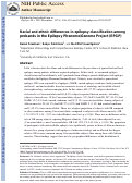 Cover page: Racial and ethnic differences in epilepsy classification among probands in the Epilepsy Phenome/Genome Project (EPGP)