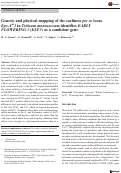 Cover page: Genetic and physical mapping of the earliness per se locus Eps-Am1 in Triticum monococcum identifies EARLY FLOWERING 3 (ELF3) as a candidate gene