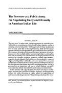 Cover page: The Powwow as a Public Arena for Negotiating Unity and Diversity in American Indian Life