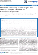 Cover page: Chromatin accessibility reveals insights into androgen receptor activation and transcriptional specificity