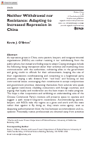 Cover page: Neither Withdrawal nor Resistance: Adapting to Increased Repression in China