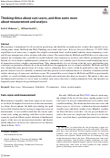 Cover page: Thinking thrice about sum scores, and then some more about measurement and analysis