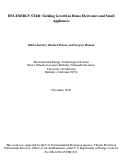 Cover page: EPA ENERGY STAR: Tackling Growth in Home Electronics and Small Appliances