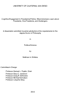 Cover page: Cognitive engagement in presidential politics : what Americans learn about presidents, vice presidents, and challengers