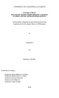 Cover page: Learning to Share: Interaction in Spanish-English bilinguals’ acquisition of syllable structure and positional phonotactics