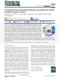 Cover page: A Ventilated Three-Dimensional Artificial Lung System for Human Inhalation Exposure Studies