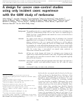 Cover page: A design for cancer case–control studies using only incident cases: experience with the GEM study of melanoma