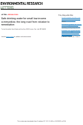 Cover page: Safe drinking water for small low-income communities: the long road from violation to remediation