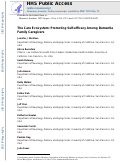 Cover page: The Care Ecosystem: Promoting self-efficacy among dementia family caregivers.