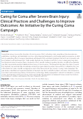 Cover page of Caring for Coma after Severe Brain Injury: Clinical Practices and Challenges to Improve Outcomes: An Initiative by the Curing Coma Campaign